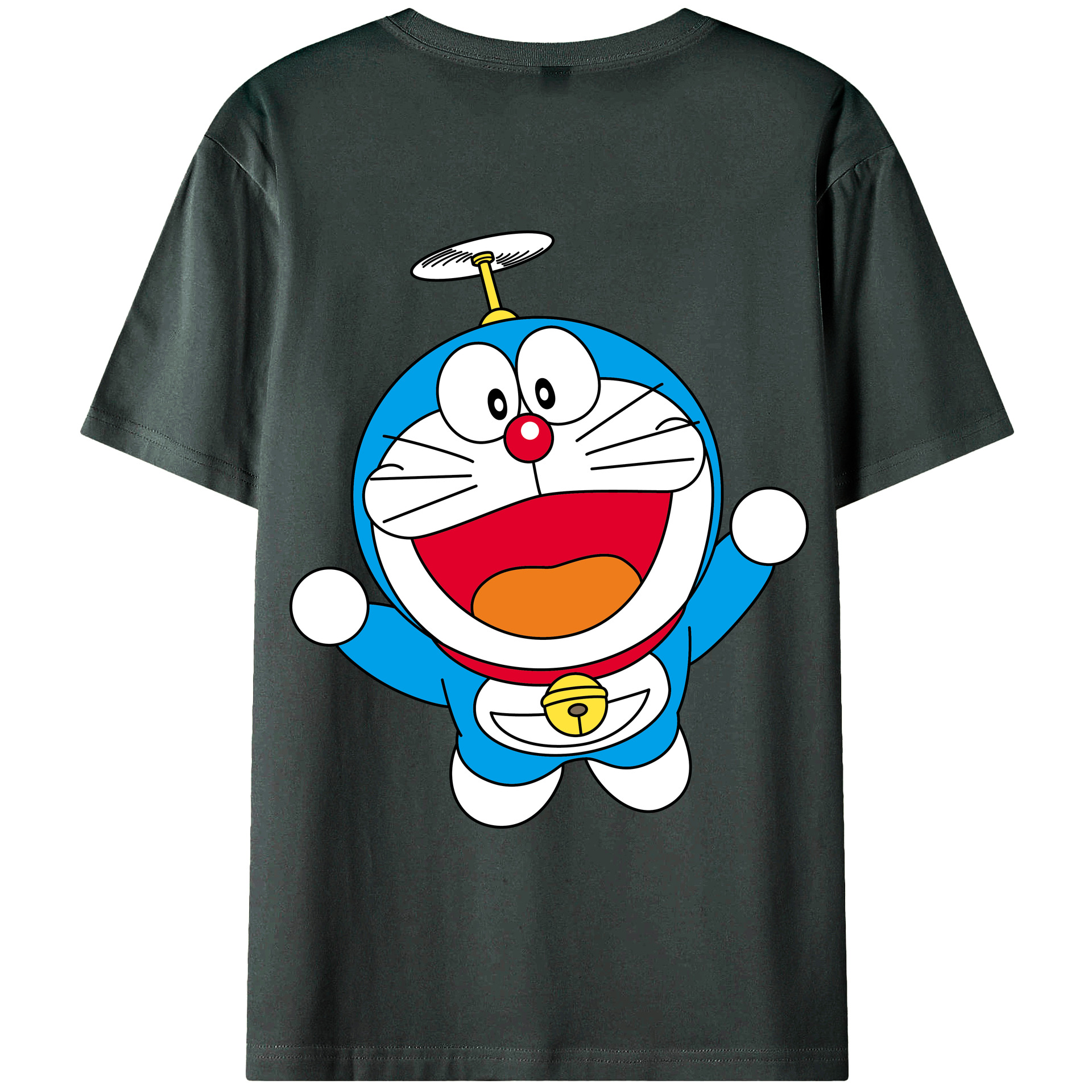 （画像用） ドラえもん Doraemon 綿100％ メンズ半袖Tシャツ（バックプリント） 通気性